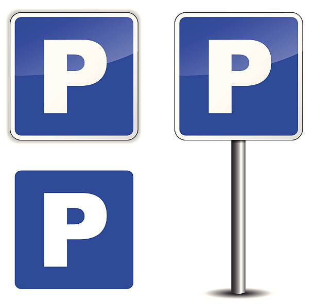 parkschild - parking lot parking sign sign letter p stock-grafiken, -clipart, -cartoons und -symbole