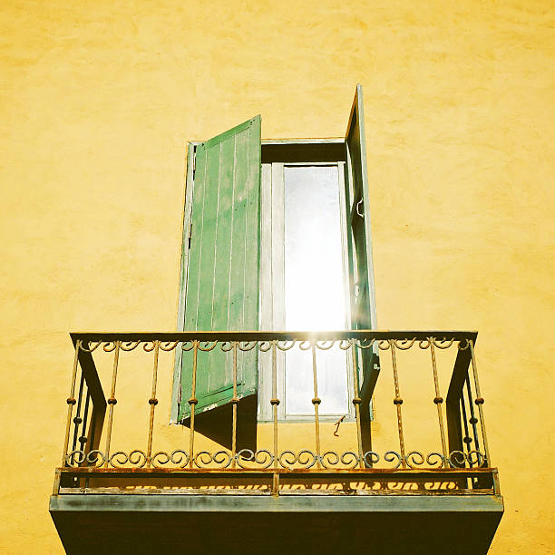 istock Vintage metal terrace and window with retro filter effect 459338745