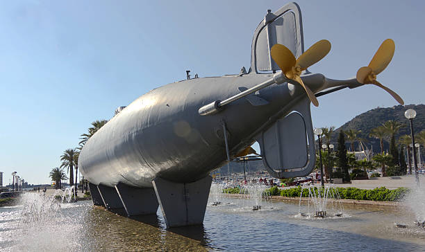 historic submarine built in 1888 by Isaac Peral stock photo