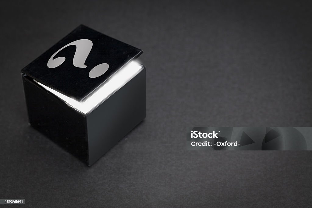 Mystery Box Black box with white glow Mystery Stock Photo