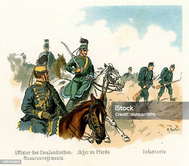 Ilustración de De Militares Sueca y más Vectores Libres de Derechos de Ejército - Ejército, Espada, Estilo siglo XIX
