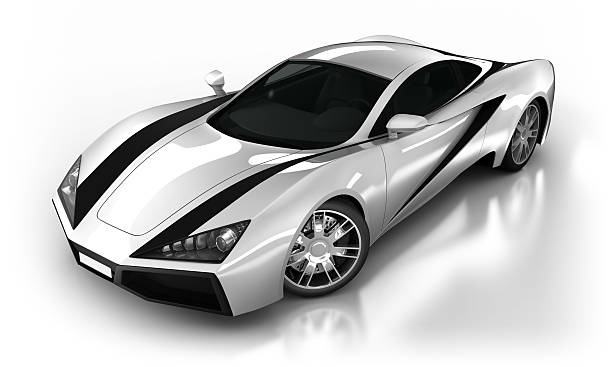 istock Sports car in studio, side view - isolated/clipping path 459346733