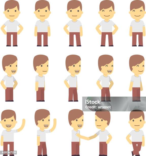 Urban Character Set In Different Poses Simple Flat Design Stock Illustration - Download Image Now