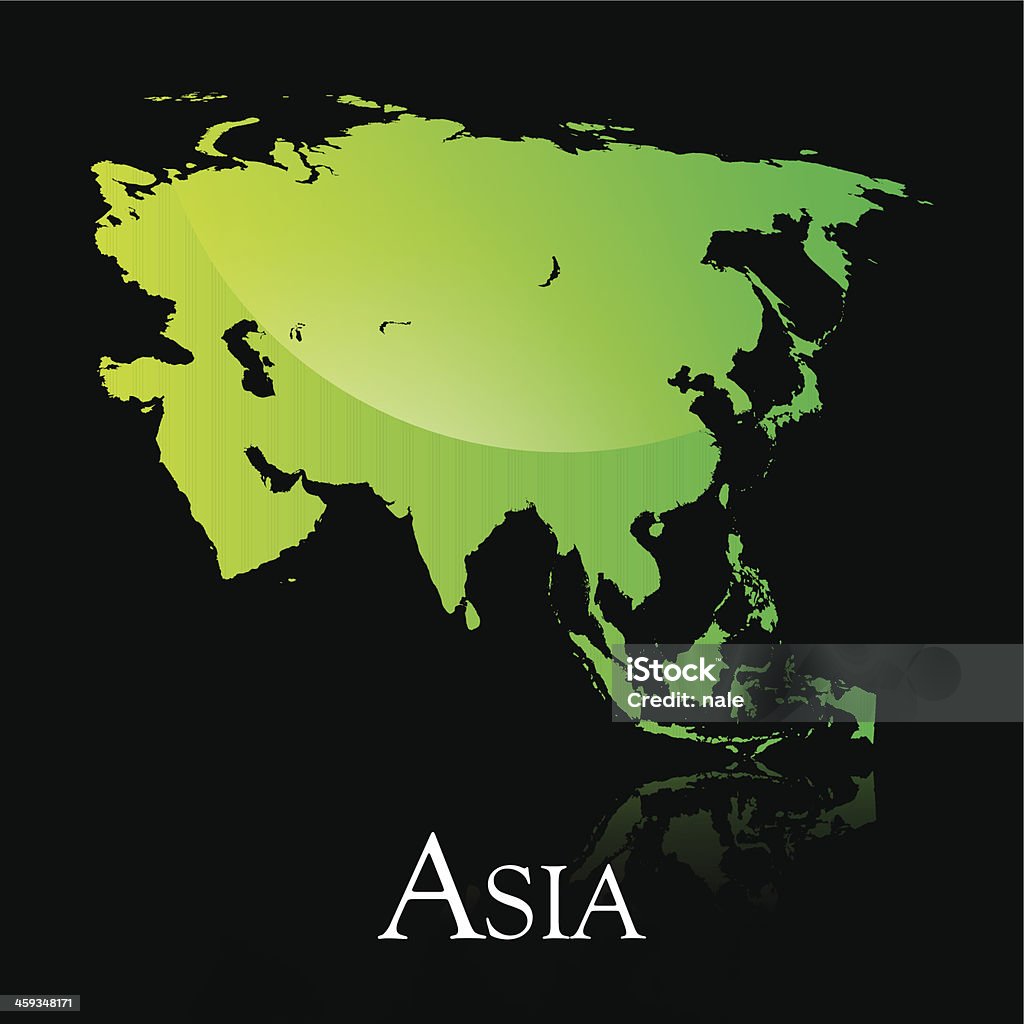 Asia green shiny map EPS 10 Vector illustration of Asia green shiny map. Used transparency. Asia stock vector