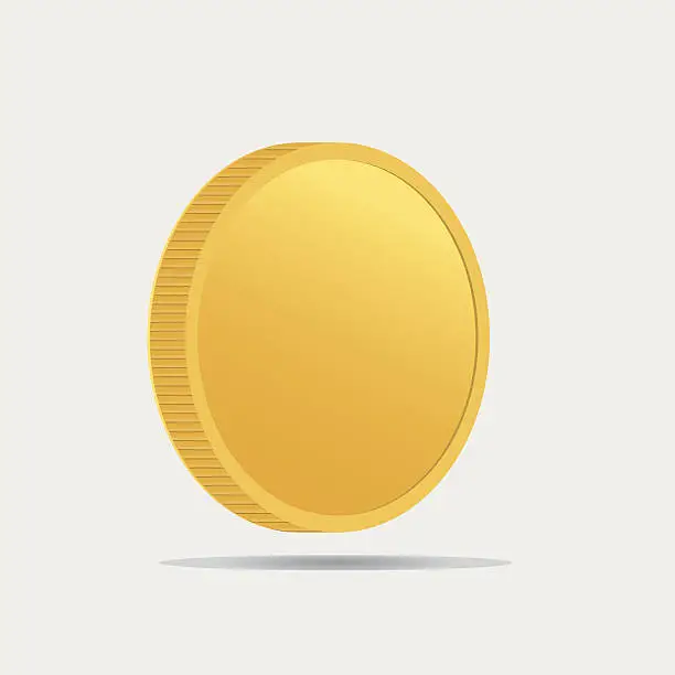 Vector illustration of Single gold coin