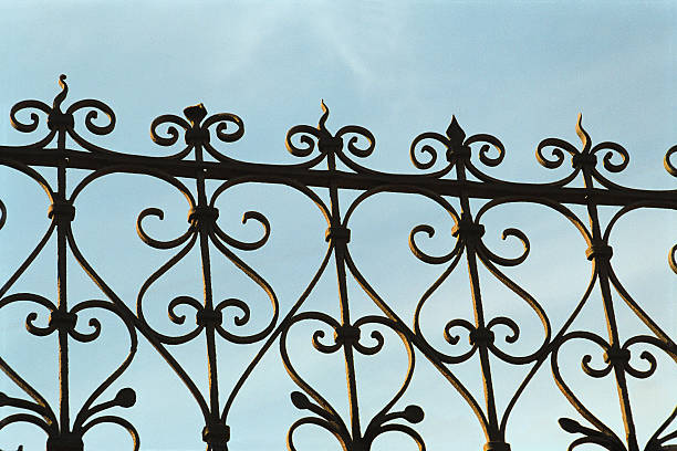 istock Iron parapet above the cornice of  building. 459348613