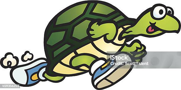Szybkie Turtle - Stockowe grafiki wektorowe i więcej obrazów Żółw - Żółw, But sportowy, Dowcip rysunkowy