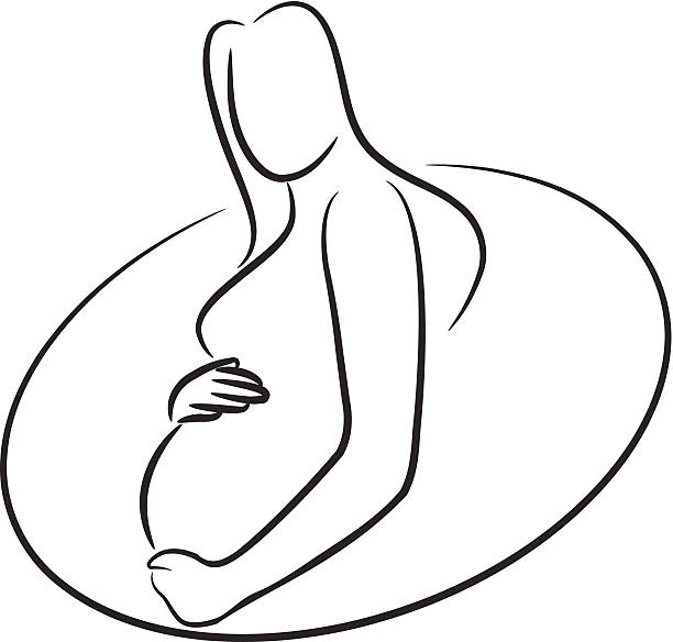 Markerstyle Illustration Of A Pregnant Woman Stock Illustration - Download  Image Now - Pregnant, Women, Mother - iStock