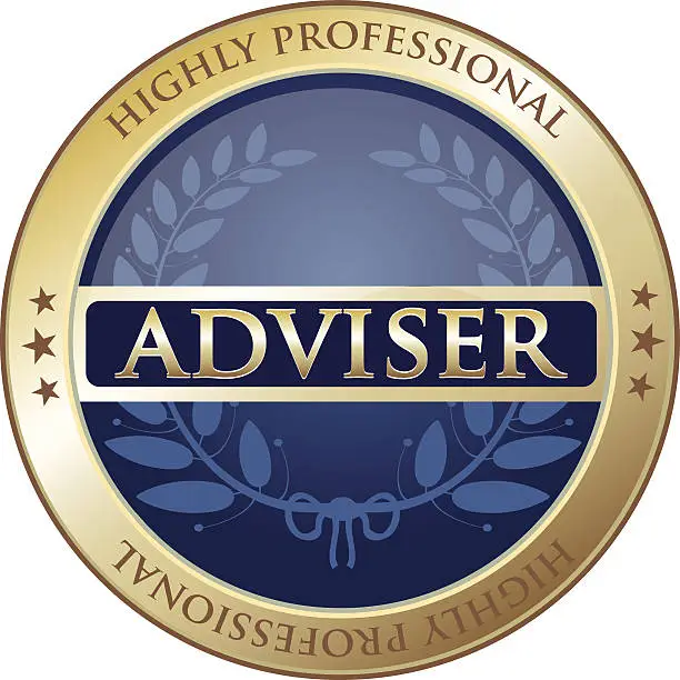 Vector illustration of Adviser Gold LAbel
