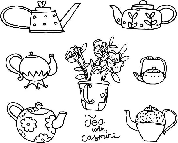 Vector illustration of Tea Set
