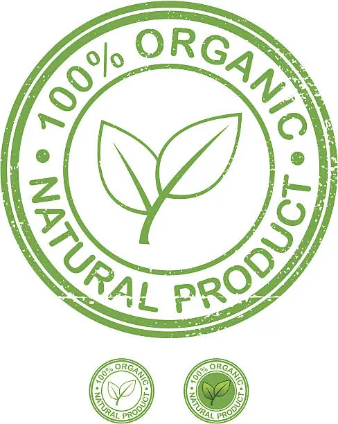 Vector illustration of Organic product grunge stamp