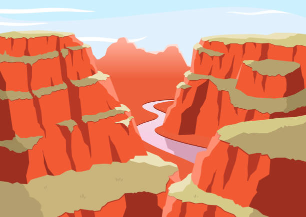 grat 협곡 국립 공원 아리조나함 미국입니까 콜로라드 쁠라또 - mountain majestic park cliff stock illustrations