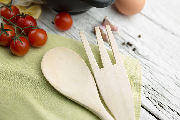 istock Napkin with a wooden spoon 459370261