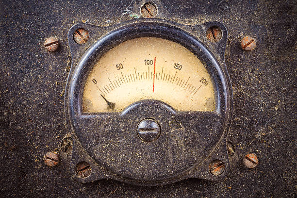 istock Vintage dusty round industry meter 459371123
