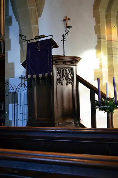 English parish church pulpit.