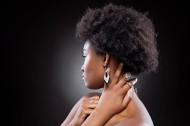 istock Young black beauty with afro hairstyle 459373365