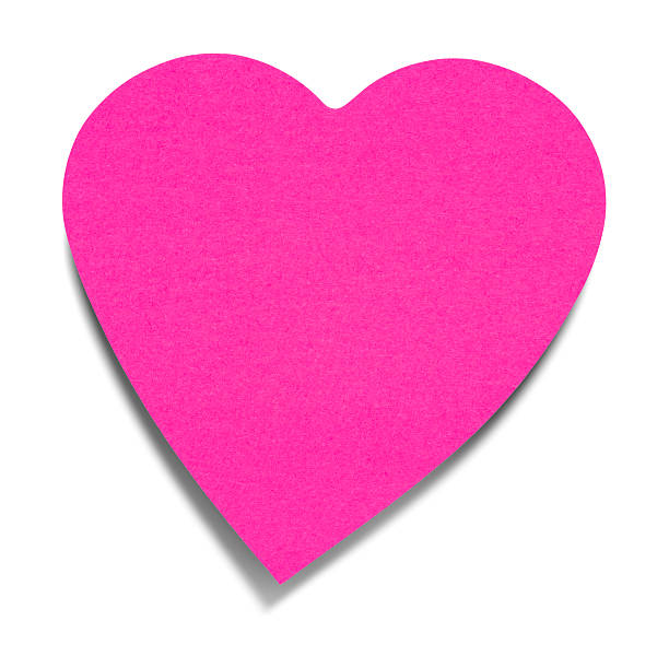 istock Heart Sticky Label, isolated on white background, with shadow 459375051