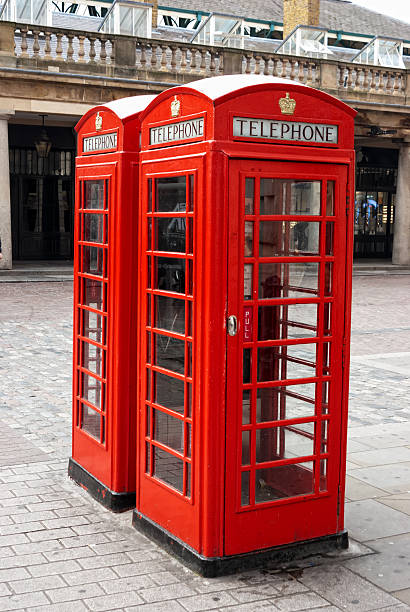 istock Red telephone booth in London 459379387