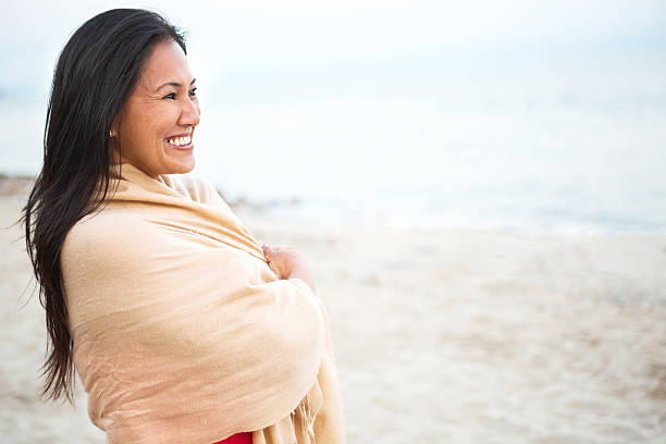 Happy woman at the beach