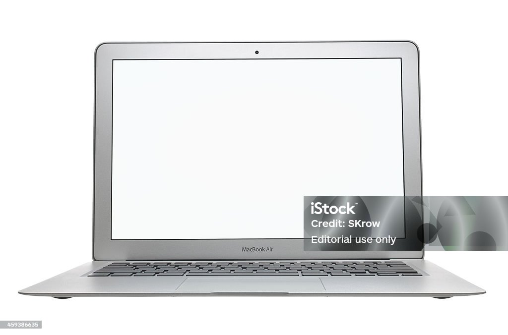 MacBook Air con una pantalla en blanco - Foto de stock de MacBook libre de derechos