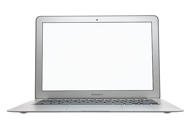 macbook air 및 빈 화면 - apple macintosh laptop computer isolated 뉴스 사진 이미지