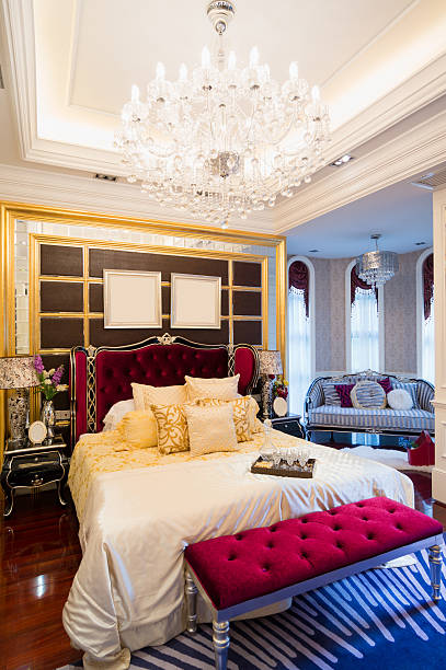luxury bedroom stock photo