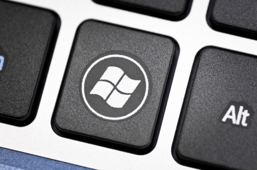 Gliwice, Poland - October 04, 2011Windows logo on laptop keyboard. Microsoft Windows is a series of operating systems produced by Microsoft.