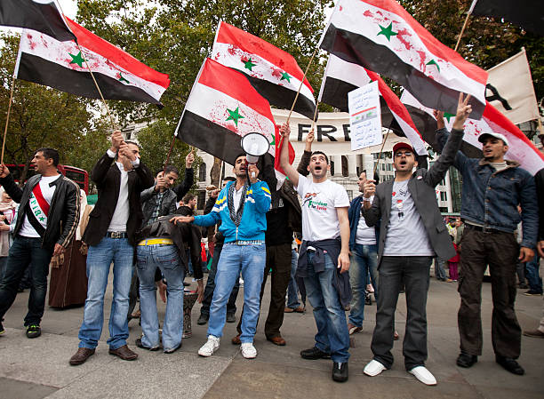 libre de siria - protest editorial people travel locations fotografías e imágenes de stock