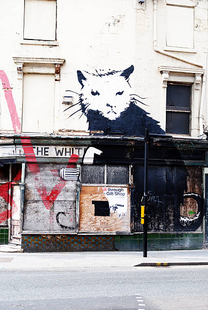 Banksy Graffiti In Barry Street Liverpool Stock Illustration