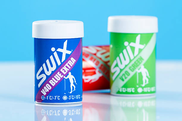 Sticks of Swix hard kick wax stock photo