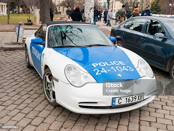 Porsche Police Car In Sofia Bulgaria Stock Photo - Download Image Now - Accidents and Disasters, Bulgaria, Bulgarian Culture