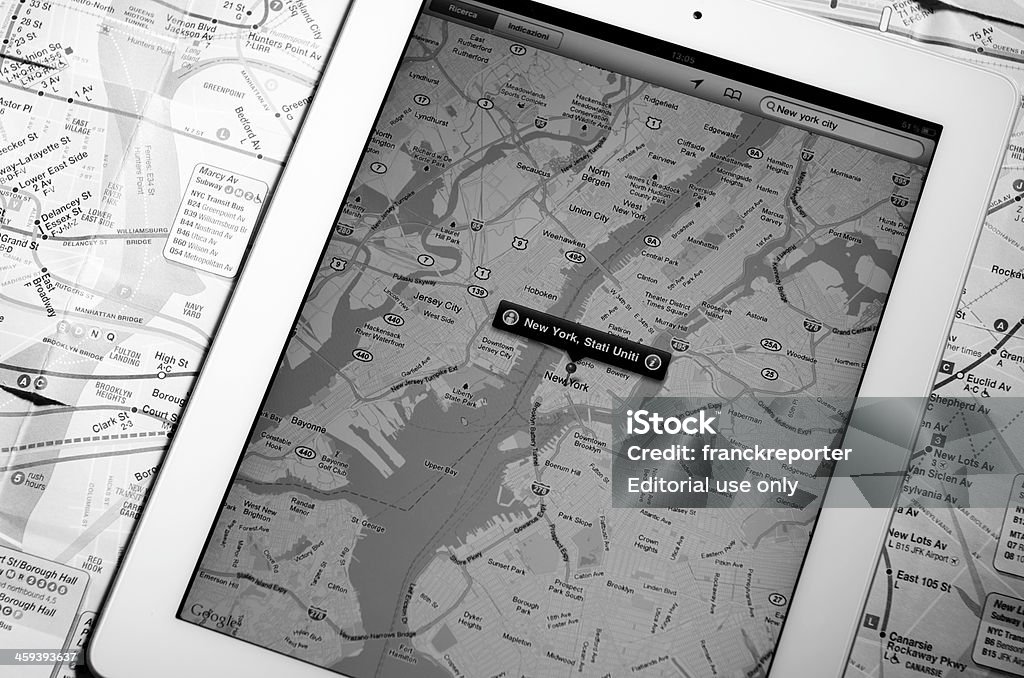 アップル Ipad 2 で、ニューヨークシティマップ - グーグルのロイヤリティフリーストックフォト