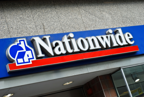 Liverpool, England - March 19, 2011: Sign of Nationwide in Liverpool. Nationwide Building Society is a British building society.