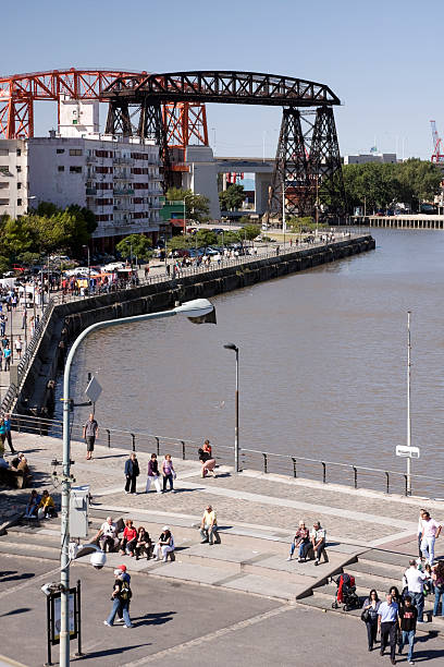Crane at the port of San Antonio on the coast of the province of Rio Negro in Argentina