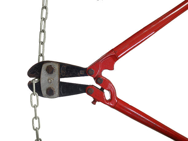 Bolt Cutters and Chain Bolt Cutters with Metal Chain bolt cutter stock pictures, royalty-free photos & images