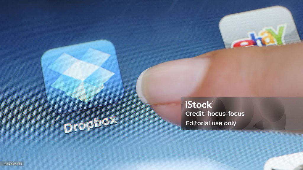 Dropbox application pour iPad - Photo de Dropbox libre de droits