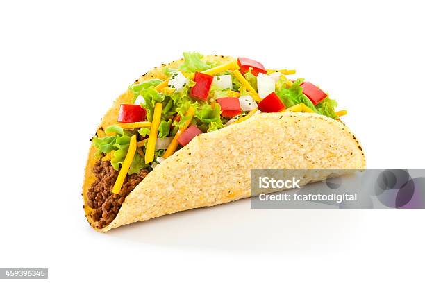 Taco Stock Photo - Download Image Now - Taco, Cut Out, White Background