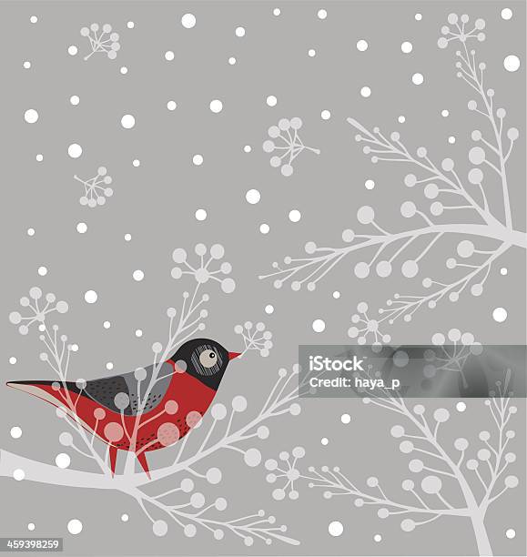 Vogel Auf Einem Ast Stock Vektor Art und mehr Bilder von Vogel - Vogel, Winter, Weihnachten