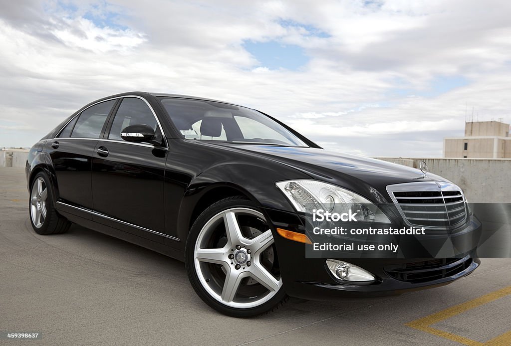 Mercedes Benz S550 2008 Scottsdale, United States - October 6, 2011: A photo of a parked black 2008 Mercedes Benz S550 sedan. The S series from Mercedes is their top of the line car model. Car Stock Photo