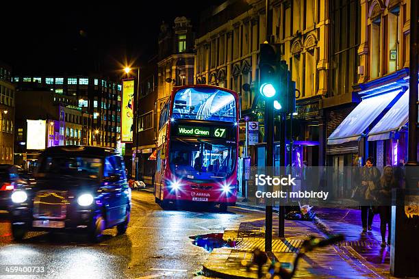 Shoreditch High Street London At Night Stock Photo - Download Image Now - Architecture, Bar - Drink Establishment, Blurred Motion