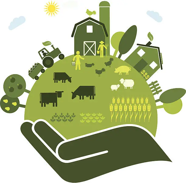 Vector illustration of Organic Farming