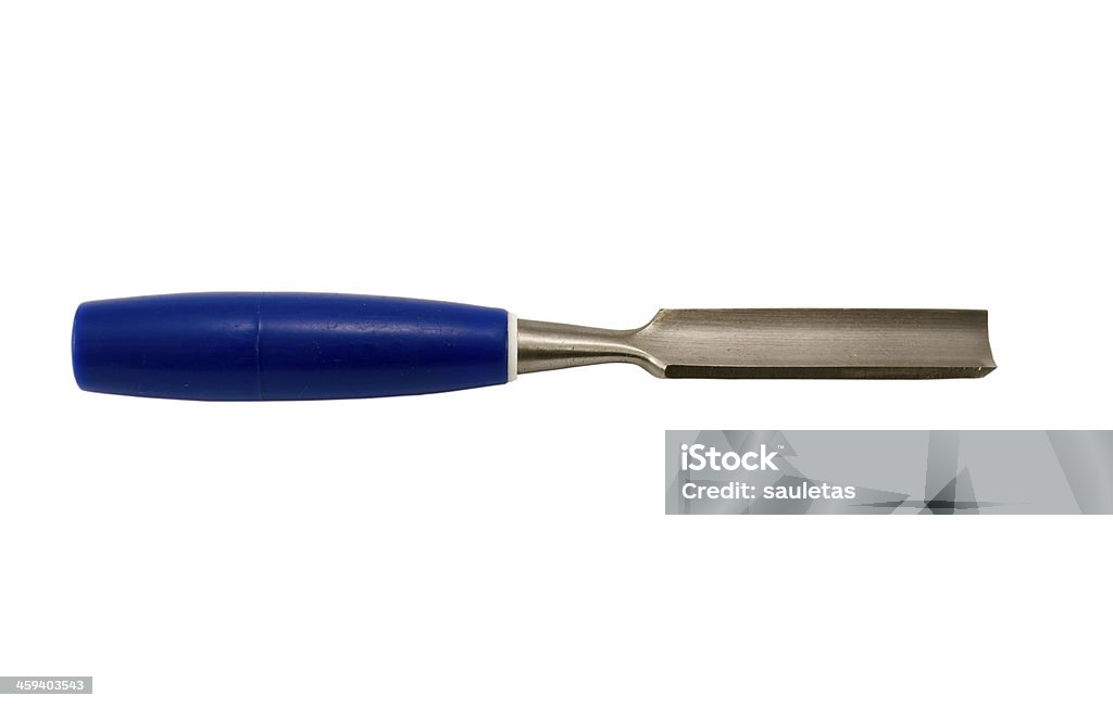 Scalpello graver creare strumento impugnatura in plastica blu e bianco - Foto stock royalty-free di Sfondo bianco