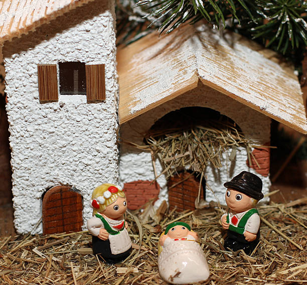 istock Nativity in Tyrolean style with the typical House 459405483
