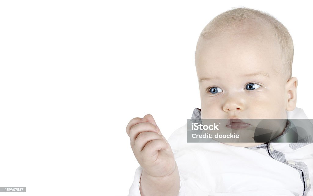 Elegant baby Baby in shirt isolated on white 6-11 Months Stock Photo