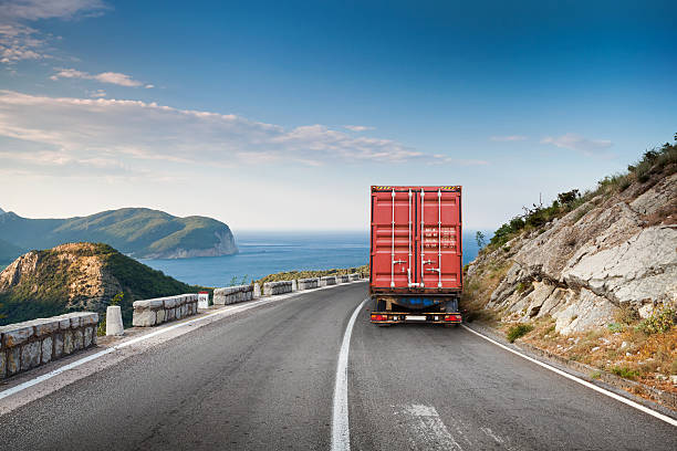 Cargo truck on the mountain highway