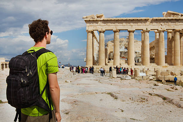 turismo na grécia - ancient past classic monument imagens e fotografias de stock