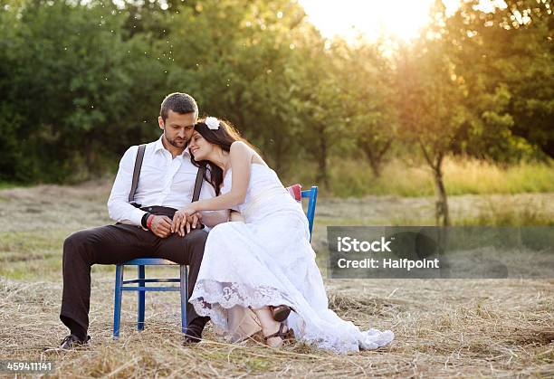 Bride And Groom Stock Photo - Download Image Now - Adult, Agricultural Field, Beautiful People