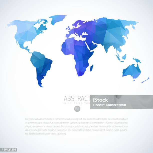 Abstract Vector Image Of Blue And Purple World Map Stock Illustration - Download Image Now - World Map, Abstract, Advertisement