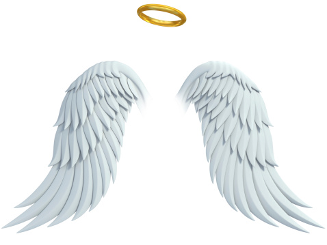 Elementos de diseño-alas de ángel y anillo de oro photo