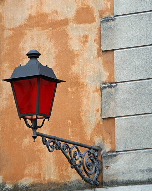 istock lantern with Christmas red glass 459427715